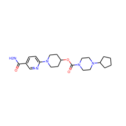 NC(=O)c1ccc(N2CCC(OC(=O)N3CCN(C4CCCC4)CC3)CC2)nc1 ZINC000207248295