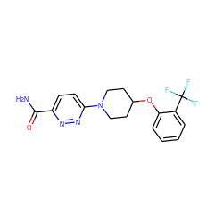 NC(=O)c1ccc(N2CCC(Oc3ccccc3C(F)(F)F)CC2)nn1 ZINC000045339783