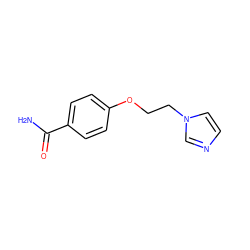 NC(=O)c1ccc(OCCn2ccnc2)cc1 ZINC000029215982