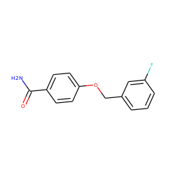 NC(=O)c1ccc(OCc2cccc(F)c2)cc1 ZINC000006704008