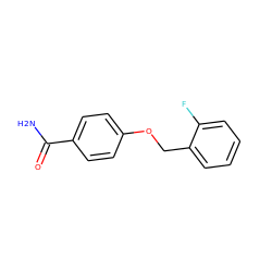 NC(=O)c1ccc(OCc2ccccc2F)cc1 ZINC000007509736