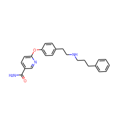 NC(=O)c1ccc(Oc2ccc(CCNCCCc3ccccc3)cc2)nc1 ZINC000028826395