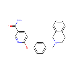 NC(=O)c1ccc(Oc2ccc(CN3CCc4ccccc4C3)cc2)nc1 ZINC000028825027