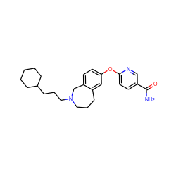 NC(=O)c1ccc(Oc2ccc3c(c2)CCCN(CCCC2CCCCC2)C3)nc1 ZINC000028825047