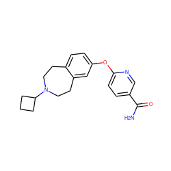 NC(=O)c1ccc(Oc2ccc3c(c2)CCN(C2CCC2)CC3)nc1 ZINC000103243319