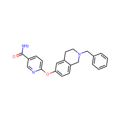 NC(=O)c1ccc(Oc2ccc3c(c2)CCN(Cc2ccccc2)C3)nc1 ZINC000028825019