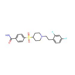 NC(=O)c1ccc(S(=O)(=O)C2CCN(CCc3ccc(F)cc3F)CC2)cc1 ZINC000000593381