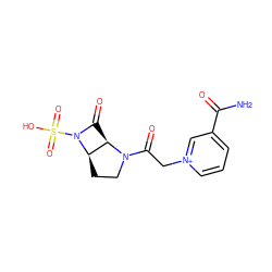 NC(=O)c1ccc[n+](CC(=O)N2CC[C@@H]3[C@H]2C(=O)N3S(=O)(=O)O)c1 ZINC000013781314