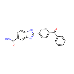 NC(=O)c1ccc2[nH]c(-c3ccc(C(=O)c4ccccc4)cc3)nc2c1 ZINC000116019806