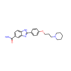 NC(=O)c1ccc2[nH]c(-c3ccc(OCCCN4CCCCC4)cc3)nc2c1 ZINC000028959956