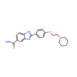 NC(=O)c1ccc2[nH]c(-c3ccc(OCCN4CCCCC4)cc3)nc2c1 ZINC000028959928