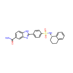 NC(=O)c1ccc2[nH]c(-c3ccc(S(=O)(=O)N[C@H]4CCCc5ccccc54)cc3)nc2c1 ZINC000036410613