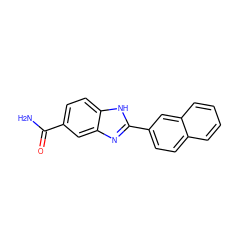 NC(=O)c1ccc2[nH]c(-c3ccc4ccccc4c3)nc2c1 ZINC000013612073