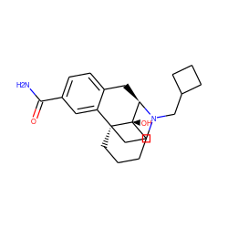 NC(=O)c1ccc2c(c1)[C@@]13CCCC[C@@]1(O)[C@@H](C2)N(CC1CCC1)CC3 ZINC000040873580