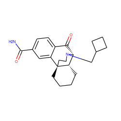 NC(=O)c1ccc2c(c1)[C@@]13CCCC[C@H]1[C@@H](C2=O)N(CC1CCC1)CC3 ZINC000013532307