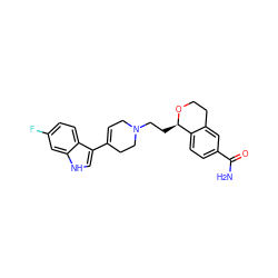 NC(=O)c1ccc2c(c1)CCO[C@@H]2CCN1CC=C(c2c[nH]c3cc(F)ccc23)CC1 ZINC000000603789