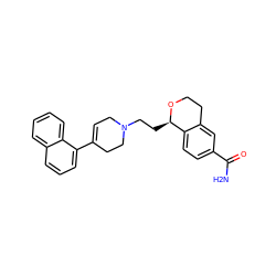 NC(=O)c1ccc2c(c1)CCO[C@@H]2CCN1CC=C(c2cccc3ccccc23)CC1 ZINC000026496434