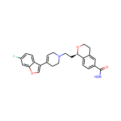 NC(=O)c1ccc2c(c1)CCO[C@@H]2CCN1CC=C(c2coc3cc(F)ccc23)CC1 ZINC000026493960