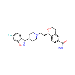 NC(=O)c1ccc2c(c1)CCO[C@@H]2CCN1CC=C(c2noc3cc(F)ccc23)CC1 ZINC000026494490