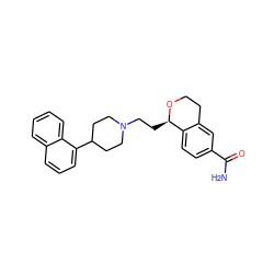 NC(=O)c1ccc2c(c1)CCO[C@@H]2CCN1CCC(c2cccc3ccccc23)CC1 ZINC000026496426