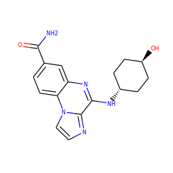 NC(=O)c1ccc2c(c1)nc(N[C@H]1CC[C@H](O)CC1)c1nccn12 ZINC000299845213