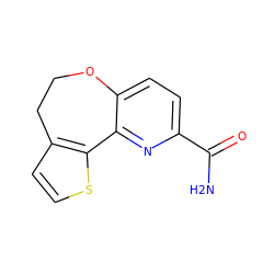 NC(=O)c1ccc2c(n1)-c1sccc1CCO2 ZINC000584905075