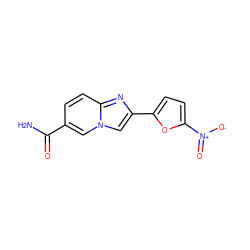 NC(=O)c1ccc2nc(-c3ccc([N+](=O)[O-])o3)cn2c1 ZINC000063539700