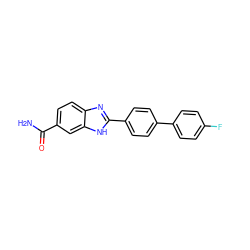 NC(=O)c1ccc2nc(-c3ccc(-c4ccc(F)cc4)cc3)[nH]c2c1 ZINC000038441793