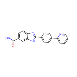 NC(=O)c1ccc2nc(-c3ccc(-c4ccccn4)cc3)[nH]c2c1 ZINC000038441029