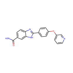 NC(=O)c1ccc2nc(-c3ccc(Oc4cccnc4)cc3)[nH]c2c1 ZINC000038441755