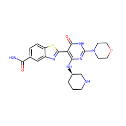 NC(=O)c1ccc2sc(-c3c(N[C@@H]4CCCNC4)nc(N4CCOCC4)[nH]c3=O)nc2c1 ZINC001772607678