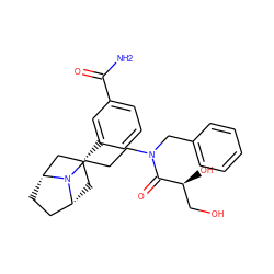 NC(=O)c1cccc([C@@H]2C[C@@H]3CC[C@H](C2)N3CCCN(Cc2ccccc2)C(=O)[C@@H](O)CO)c1 ZINC000117297901