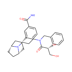 NC(=O)c1cccc([C@@H]2C[C@@H]3CC[C@H](C2)N3CCCN(Cc2ccccc2)C(=O)[C@H](O)CO)c1 ZINC000117295291