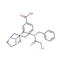 NC(=O)c1cccc([C@@H]2C[C@@H]3CC[C@H](C2)N3CCCN(Cc2ccccc2)C(=O)CO)c1 ZINC000117293146