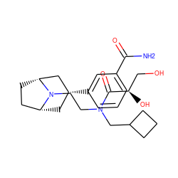 NC(=O)c1cccc([C@@H]2C[C@@H]3CC[C@H](C2)N3CCN(CC2CCC2)C(=O)[C@H](O)CO)c1 ZINC000117302116