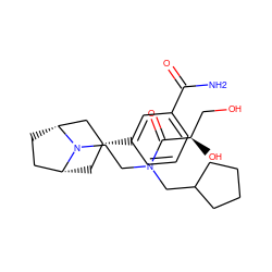 NC(=O)c1cccc([C@@H]2C[C@@H]3CC[C@H](C2)N3CCN(CC2CCCC2)C(=O)[C@H](O)CO)c1 ZINC000117296639