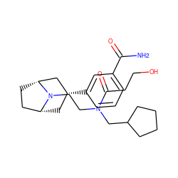 NC(=O)c1cccc([C@@H]2C[C@@H]3CC[C@H](C2)N3CCN(CC2CCCC2)C(=O)CCO)c1 ZINC000117297763