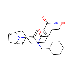 NC(=O)c1cccc([C@@H]2C[C@@H]3CC[C@H](C2)N3CCN(CC2CCCCC2)C(=O)CCCO)c1 ZINC000117298488