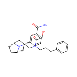 NC(=O)c1cccc([C@@H]2C[C@@H]3CC[C@H](C2)N3CCN(CCCc2ccccc2)C(=O)CO)c1 ZINC000117301518