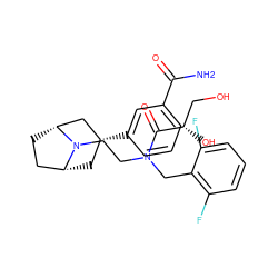 NC(=O)c1cccc([C@@H]2C[C@@H]3CC[C@H](C2)N3CCN(Cc2c(F)cccc2F)C(=O)[C@@H](O)CO)c1 ZINC000117299319