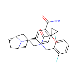 NC(=O)c1cccc([C@@H]2C[C@@H]3CC[C@H](C2)N3CCN(Cc2c(F)cccc2F)C(=O)C2(O)CC2)c1 ZINC000117299428