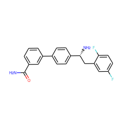 NC(=O)c1cccc(-c2ccc([C@H](N)Cc3cc(F)ccc3F)cc2)c1 ZINC000024981641