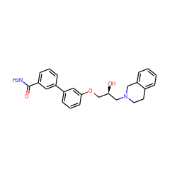 NC(=O)c1cccc(-c2cccc(OC[C@@H](O)CN3CCc4ccccc4C3)c2)c1 ZINC000219765390