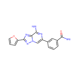 NC(=O)c1cccc(-c2cn3nc(-c4ccco4)nc3c(N)n2)c1 ZINC000028523922