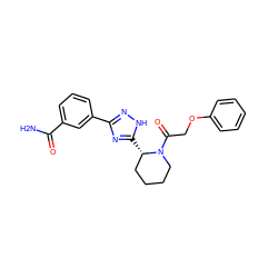 NC(=O)c1cccc(-c2n[nH]c([C@H]3CCCCN3C(=O)COc3ccccc3)n2)c1 ZINC000144042439