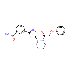 NC(=O)c1cccc(-c2noc([C@H]3CCCCN3C(=O)COc3ccccc3)n2)c1 ZINC000143299136