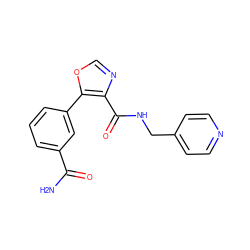 NC(=O)c1cccc(-c2ocnc2C(=O)NCc2ccncc2)c1 ZINC000073294381