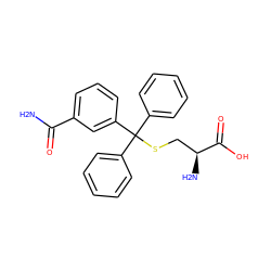 NC(=O)c1cccc(C(SC[C@H](N)C(=O)O)(c2ccccc2)c2ccccc2)c1 ZINC000084616530