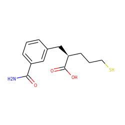 NC(=O)c1cccc(C[C@@H](CCCS)C(=O)O)c1 ZINC000013686665