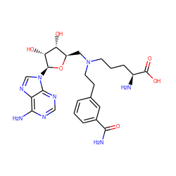 NC(=O)c1cccc(CCN(CCC[C@H](N)C(=O)O)C[C@H]2O[C@@H](n3cnc4c(N)ncnc43)[C@H](O)[C@@H]2O)c1 ZINC001772625300